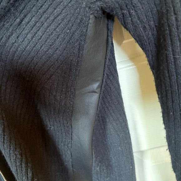 PILCRO FAUX LEATHER-TRIMMED DUSTER CARDIGAN SWEATER - Picture 4 of 4